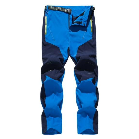 Lilgiuy Men's Contrast Color Charge Pants Summer Breathable Outdoor Sports Mountaineering Pants Trousers Vintage Style Regular Fit Versatile Pants