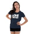 thumbnail image 3 of Love Unites Upside Down Rainbow Womens Slim Fit Graphic Tee Brisco Brands S, 3 of 4