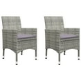 thumbnail image 3 of vidaXL Bistro Set Grey Poly Rattan and Tempered Glass Small Foldable, 3 of 6