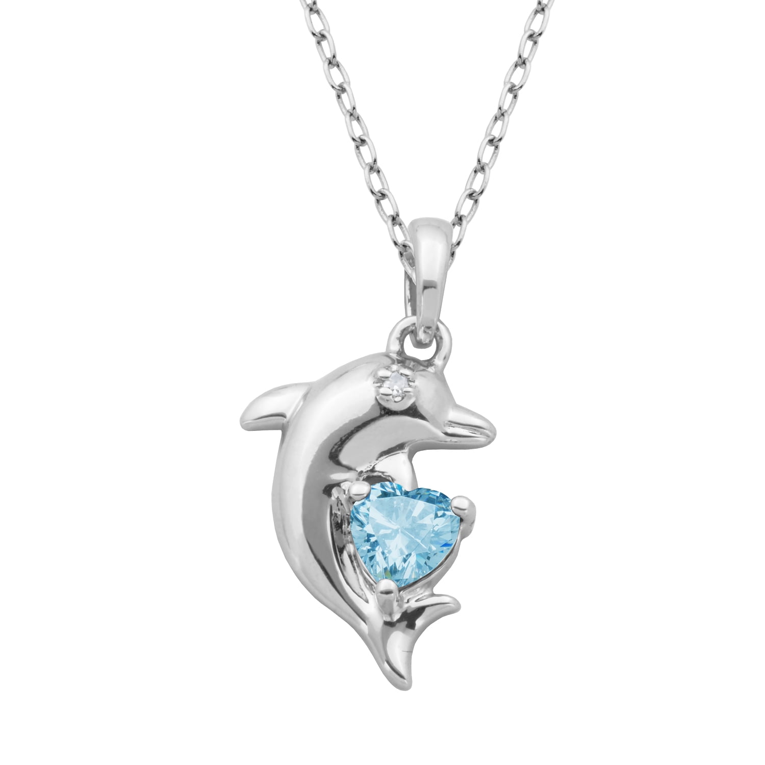 blue topaz dolphin necklace