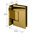 thumbnail image 4 of CRL GEN537BR Polished Brass Geneva 537 Series Wall Mount Full Back Plate Standard Hinge With 5 Degree Offset, 4 of 5