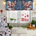 thumbnail image 5 of Santa Claus Elk Curtain Valances for Windows, Kitchen Valance Window Treatments Panel 2 Pack, Xmas Snowflakes Deer Winter Blue Rod Pocket Short Curtains for Bathroom Bedroom 60 x 18 Inch, 5 of 8