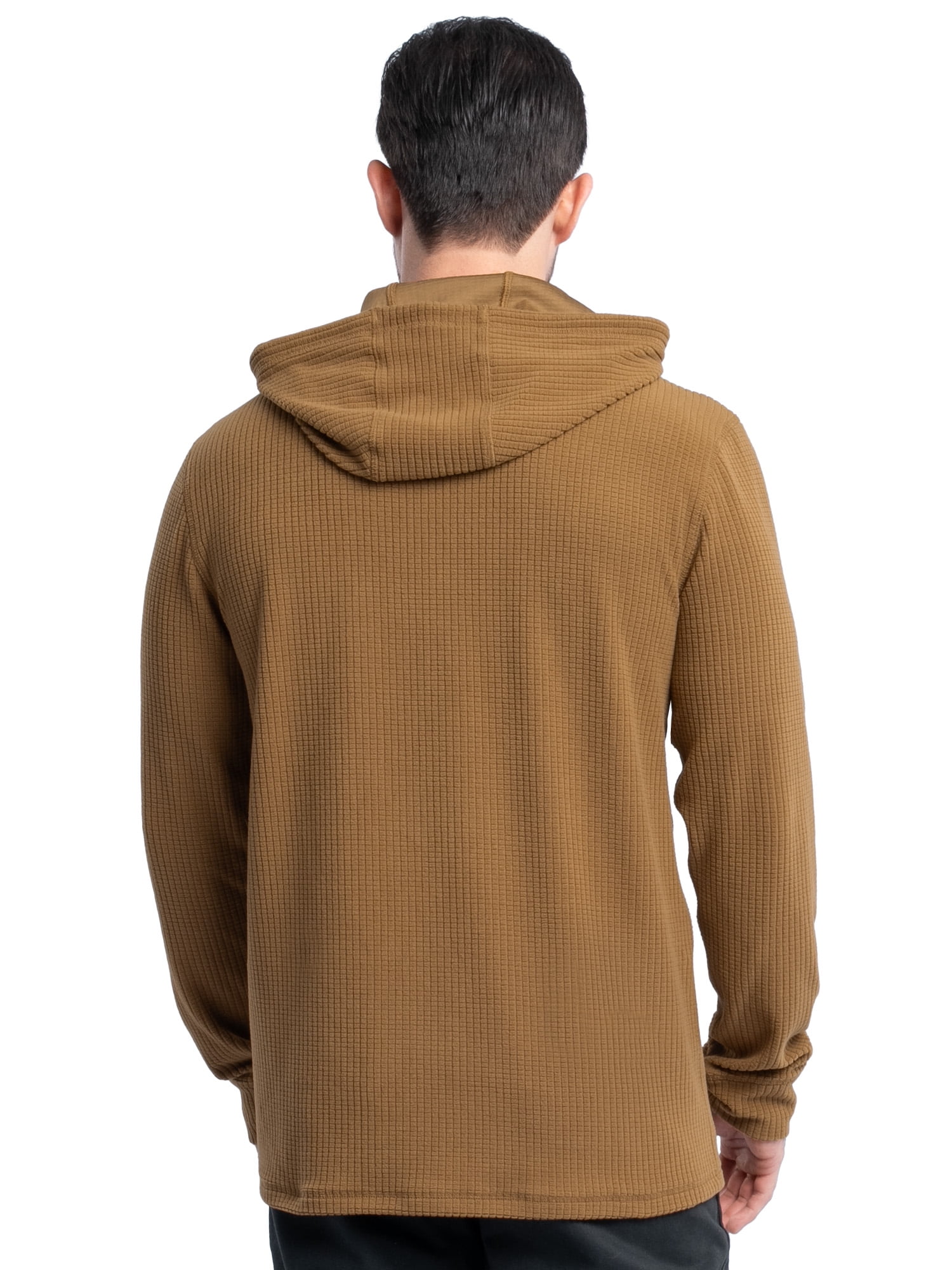 Wrangler Workwear Men's Texture Fleece Pullover Henley Hoodie, Size S-3XL