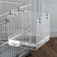 thumbnail image 4 of Baño para pájaros, cubo transparente, caja de baño para pájaros, jaula de ducha para pájaros pequeños, loros, gorriones Myna, 4 of 5