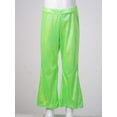 thumbnail image 3 of Haitryli Kids Girls Boys Stage Performance Shiny Flared Pants Elastic Waistband Bronzing Bell Bottom Pants Fluorescent Green 7-8, 3 of 7