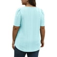 thumbnail image 7 of Womens Plus-Size Tops Summer Short Sleeve V Neck Eyelet Shirts, 7 of 7
