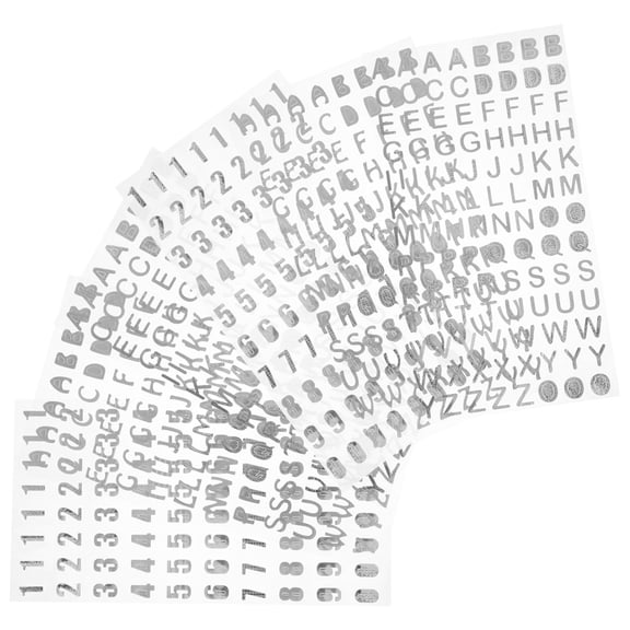 DEEPCRAFF 6Set Glitter Alphabet Stickers Silver for Greeting Cards DIY Craft Projects