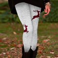 thumbnail image 4 of Zhanying Leggings de Noël pour Femmes, Contrôle du Ventre, Respirants, Anti-Frottement, Collants Rayés Noirs et Rouges, Grande Taille, Gris Pâle, m, 4 of 5