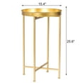 thumbnail image 5 of Homebeez Metal Side Table,Round End Table With Tray,Modern Sofa Side Table,Bedside Night Stand,Gold, 5 of 7