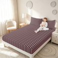 thumbnail image 3 of Manfei Geometric Stripe Bed Sheets, Black Pink Minimalist Fuul Size Sheets, Pink Reversible 4 Pieces1 Flat Sheet + 1 Fitted Sheet + 2 Pillowcases, 3 of 6