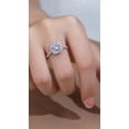 thumbnail image 4 of 1Carat Cushion Cut Moissanite Engagement Ring Anniversary Diamond Wedding Ring In 18K White Gold Plating over Silver(D Color, VVS1 Clarity), 4 of 5
