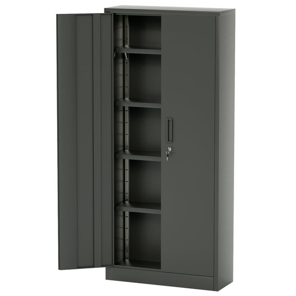 Homall Metal Storage Locking with Doors and 4 Adjustable Shelves 71"H x 31.5"W x 15.7"D