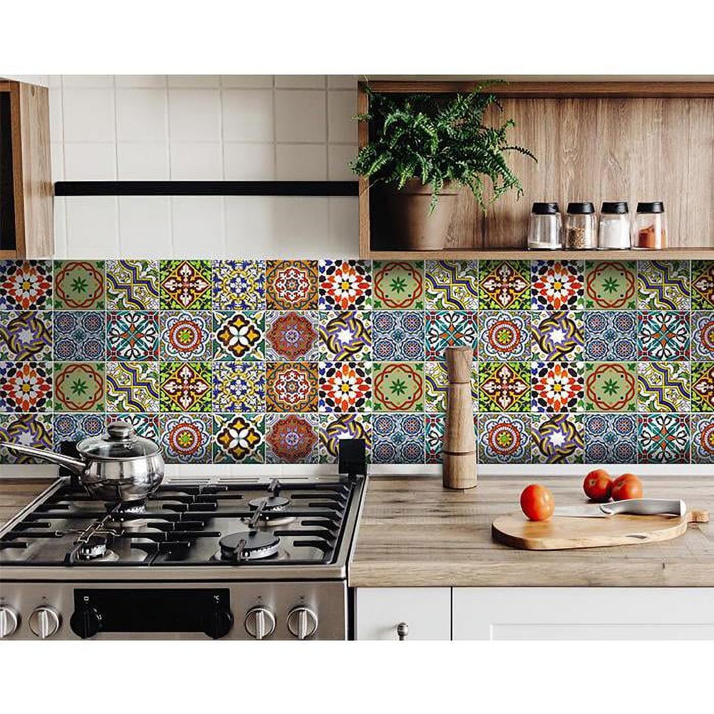 7" X 7" Mediterranean Mash Mosaic Peel and Stick Tiles