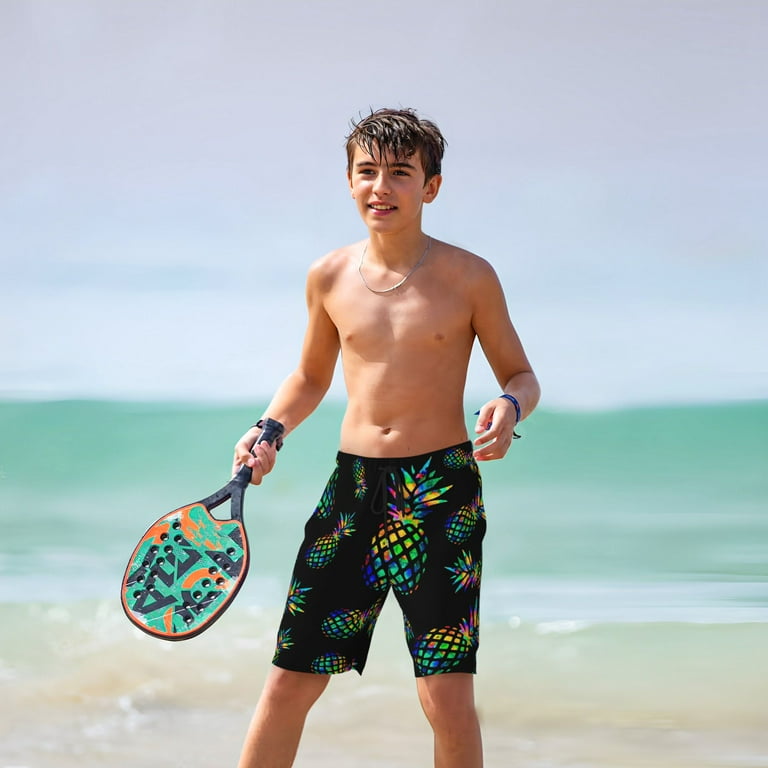 Tie Dye Beach Boy Shorts Youth'S Swim Trunks Tie Dye Pineapple