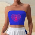 thumbnail image 2 of Nmnitkp Tube Tops for Women Breast Cancer Print Strapless Top Bandeau Crop Top Premium Healthy Fabric Summer Streetwear & Show off your Figure Tube Top（Plus Size）, 2 of 4
