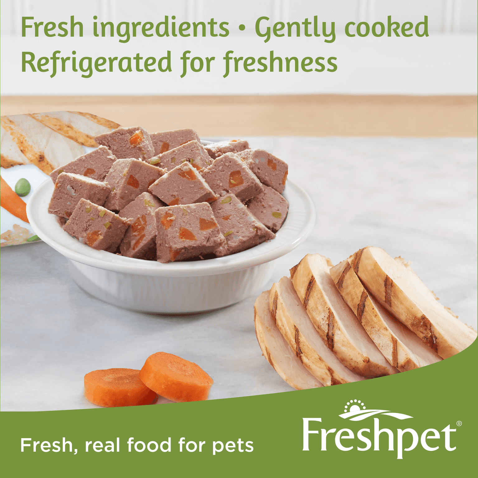 (2 pack) Freshpet Fresh Dog Food, Grain Free Chicken Recipe, Slice & Serve Roll, 1.5 lb.