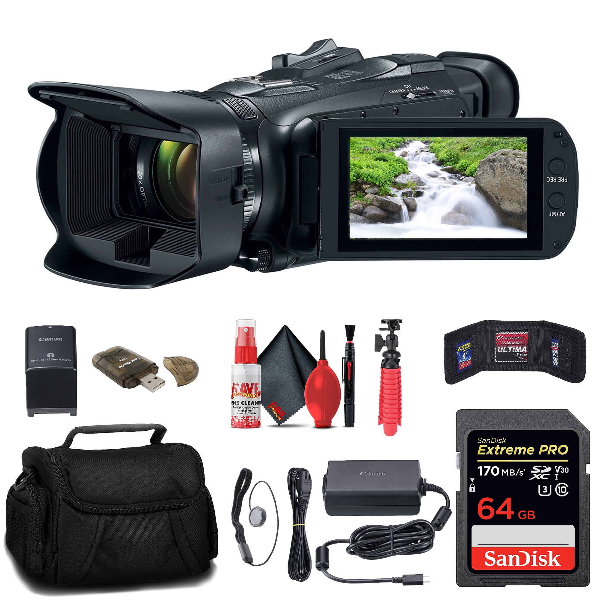 Canon Vixia HF G70 UHD 4K Camcorder (Black) (5734C002) + 64GB Memory