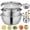 10.24in, variant on Multifunctional Stainless Steel Basin, 5-in-1 Stainless Steel Basin with Colander & Grater, Drainage Shredding Mixing Bowl for Kitchen Meal Prep & Small Spaces(9.45in)