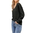 thumbnail image 4 of INSPIRE CHIC Women's Top Long Sleeve V Neck Lightweight Spring Fall Casual Tunic Tops XS Black, 4 of 6