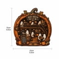 thumbnail image 3 of Halloween 2D Wooden Decoration, Ghost Pumpkin Cafe Tabletop Decor with Spooky Tavern Scene Design, Halloween Home Decor for Shelf Mantel Desk Display, Fall Decor and Seasonal Home Decorations, 3 of 5