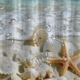 thumbnail image 5 of Orinice Ocean Beach Shower Curtain Tropical Seaside Shell Starfish Sunset Summer Sea View Nature View Bathroom Decorative Fabric Curtains with Hooks 36x72, 5 of 7