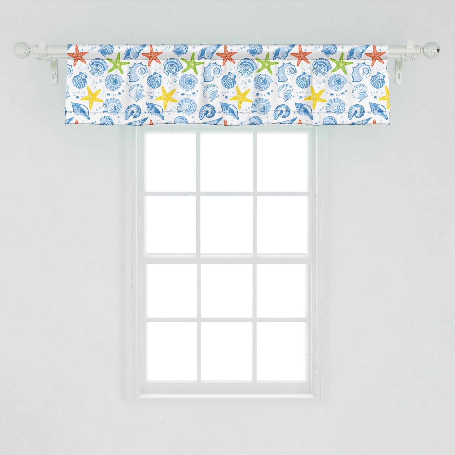 Ambesonne Nautical Window Valance, Sailing Boats on the Ocean Surfing Coastal Theme Marine Life Colorful Maritime, Curtain Valance for Kitchen Bedroom ...