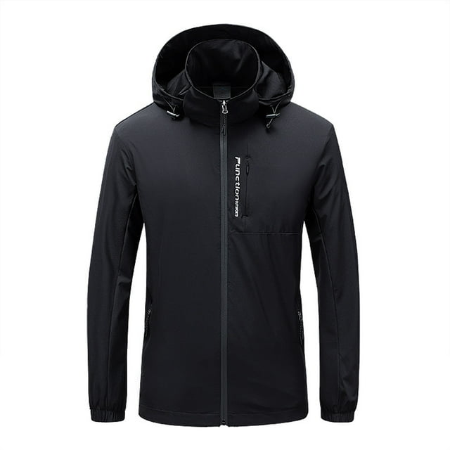 LSLJS Men Velvet ski Outdoor Sports Pocket Hooded Mountaineering Jacket( Black, XXXXL)