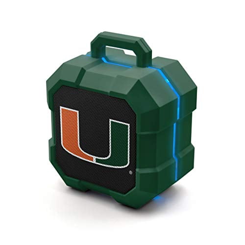 SOAR NCAA Shockbox Altavoz Bluetooth inalámbrico LED, Miami Hurricanes
