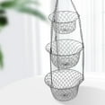 thumbnail image 5 of Zxpjkyu Hanging Fruit Basket Kitchen Vegetables Holder Stand Storage Organizer Rack; Silver, 5 of 8