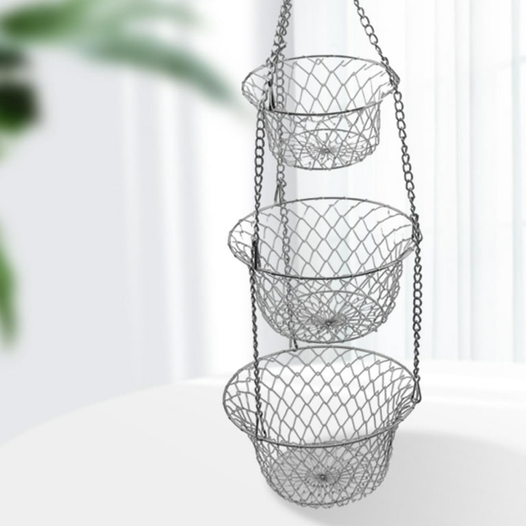 Vintage 3 Tier Wire Hanging Kitchen Baskets