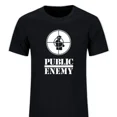thumbnail image 1 of Camiseta divertida de estilo estadounidense de rap, Public Enemy, de algodón, con gráficos, informal, de música y talla grande., 1 of 7