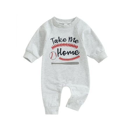 

Hirigin Baby Fall Jumpsuits Cute Long Sleeve Baseball Letter Print Romper
