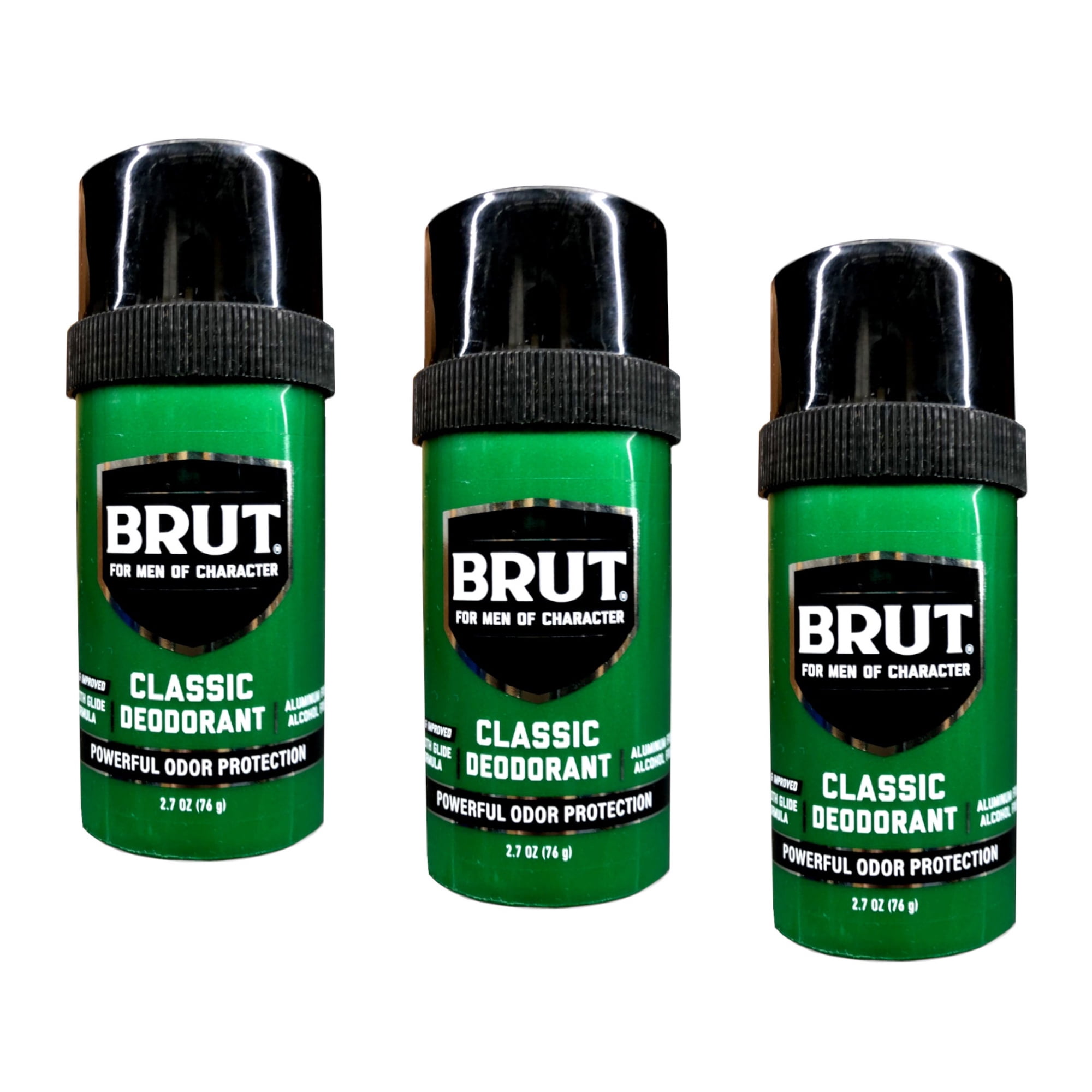 Brut Deodorizing Protecting Aluminum-Free Deodorant Solid Original 2.7 oz - 3 Pack