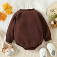 thumbnail image 2 of Aayomet Baby Bodysuit Sets Toddler Baby Pumpkin Patch Outfit Boy Girl Oversized Onesie Sweatshirt Romper Cute Clothes,Brown 3-6 Months, 2 of 5