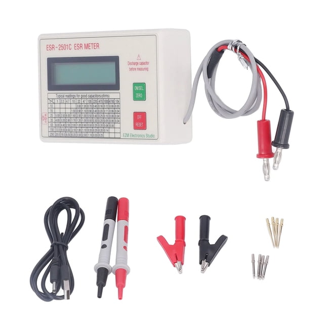 JIAHAOO Compact Capacitor ESR/DCR Tester for Convenient Carry Lightweight Design, Ideal for Outdoor Applications