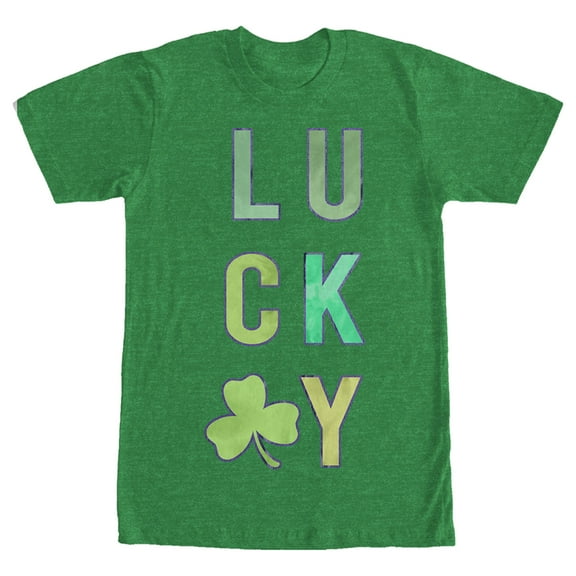 Men's Lost Gods St. Patrick's Day Lucky Tie-Dye Fill  Graphic Tee Kelly Heather Medium