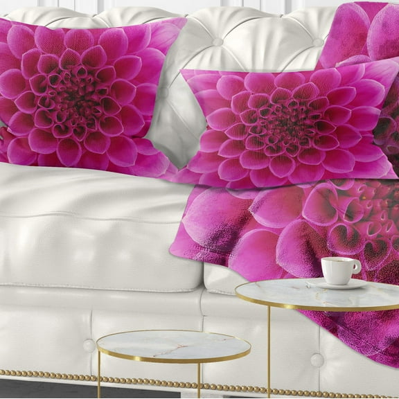 Designart 12" x 20" Pink Polyester Throw Pillow