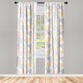 thumbnail image 2 of Ambesonne Floral Curtains, Simplistic Flower Leaves, Pair of 28"x84", Pale Orange Grey and White, 2 of 4