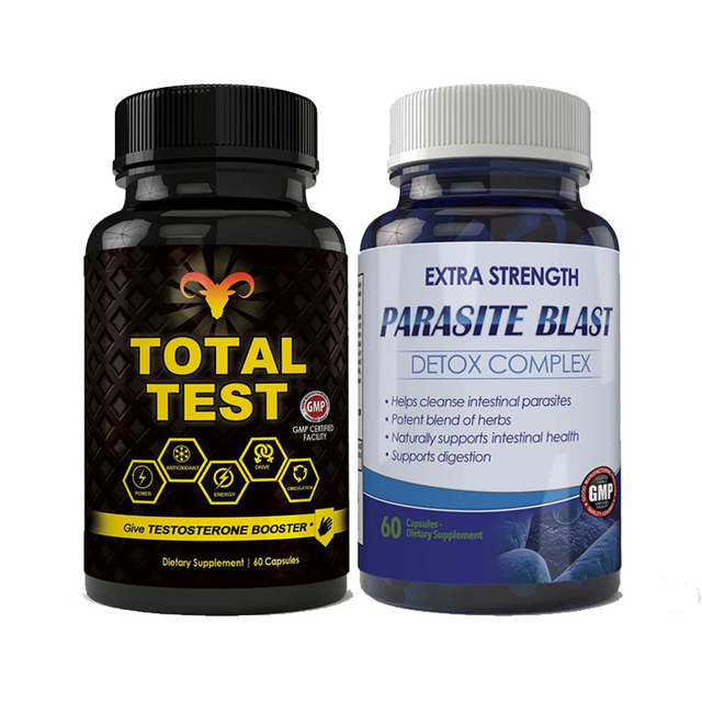 Totally Products Total Test Testosterone Booster y Parasite Blast Combo Pack