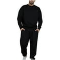 thumbnail image 4 of FAIWAD Men's Casual Workout Suit Long Sleeve Drop Shoulder Top and Jogger Pants Lightweight Loose Sweatsuit, 4 of 7