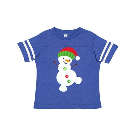 

Inktastic Snowman With Hat Carrot Nose Buttons Gift Toddler Boy or Toddler Girl T-Shirt