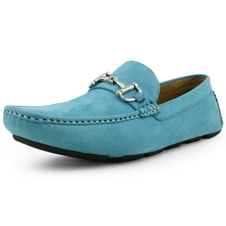 

Amali Mens Slip On Casual Driving Loafers With Buckle Turquoise Size 10
