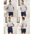 thumbnail image 4 of Short Sleeve Pajama Sets for Men 2 Piece Mens Short Pajamas Sets with Pockets Soft Comfy Mens Summer Sleepwear Set, S-XXL, 4 of 13