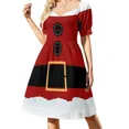 thumbnail image 2 of Santa Suit Merry Christmas Happy Holidays Festive Christmas Jolly Holly Design Sleeveless Dress Dress vintage, 2 of 7