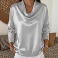 thumbnail image 4 of BUIGTTKLOP Womens Satin Blouse V Neck Long Sleeve Dressy Tops Trendy Fashion Business Casual Outfit 2026, 4 of 6