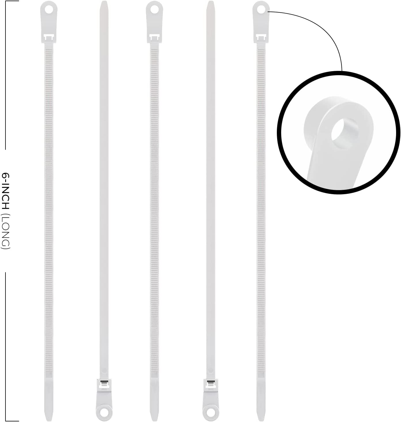 Black Zip Ties with Screw Holes Multipurpose, Heavy Duty Cable Ties