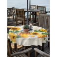 thumbnail image 2 of Outdoor Tablecloths with Umbrella Hole & Zipper, Yellow Sunflowers Round Tablecloths 60 Inch, Daisy Bees Elegant Pastoral Floral Waterproof Table Cloth, Patio/Pool/Picnic Table Covers, 2 of 8