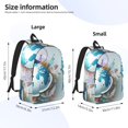 thumbnail image 3 of Picia Let's go Travel Around the World Printed Canvas Daypack - Stylish and Durable Vintage Compact Backpack - Class, Work, Travel, or Laptop Bookbag,Organized Compartments-Medium, 3 of 6