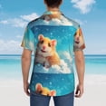 thumbnail image 4 of Fotbe Cloud Cute Hamster Camisa Hawaiana para Hombre Unisex – Camisa Casual de Verano con Botones de Manga Corta de Algodón y Lino,Small, 4 of 7