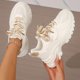 thumbnail image 2 of Zapatillas De Deporte De Malla Con Plataforma Para Mujer, Zapatos Antideslizantes Con Punta Redonda Y Puntera Baja Con Cordones, Zapatos Cómodos Para Exteriores, 2 of 4